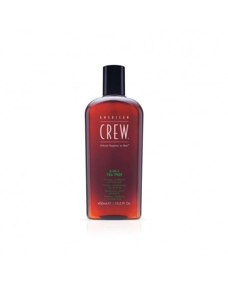 American Crew 3-In-1 Tea Tree Shampoo, Balsamo e Gel Doccia 450ml