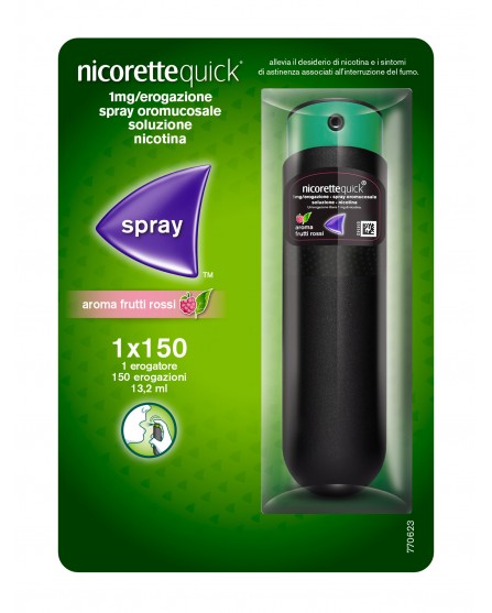 Nicorettequick Spray 1 Flacone da 150 Erogazioni al Gusto Frutti Rossi (Ultimi Pezzi Rimasti)