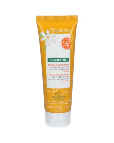 Les Polysianes Cema Solare Sublime Viso Nutritiva al Tamanu Bio e Monoi Spf 50+ 50ml