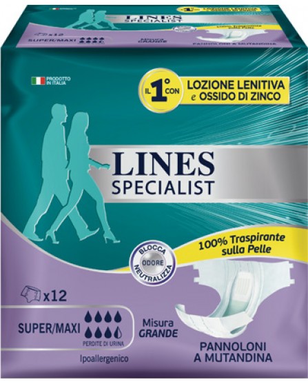 Lines Specialist Pannolone a Mutanda L 12 Pezzi