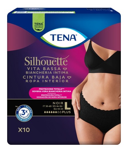 TENA SILHOUETTE NOIR L V/B 10P