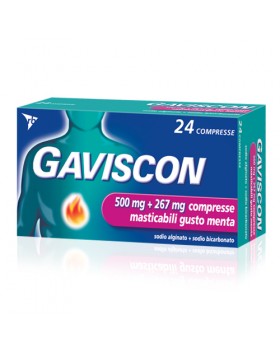 Gaviscon 24 Compresse Menta 500+267Mg