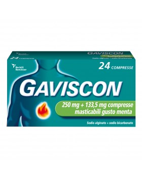 Gaviscon 24 Compresse Menta 250+133,5Mg