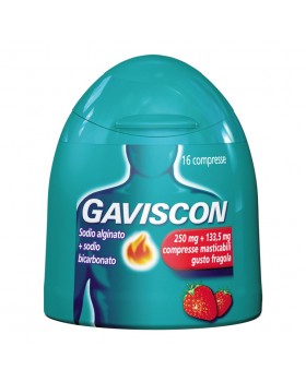 Gaviscon 16 Compresse Gusto Fragola 250+133,5Mg