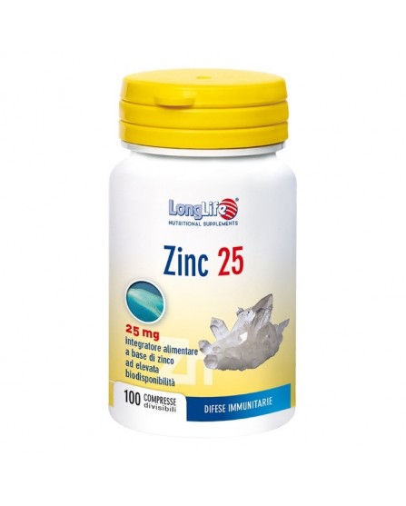 Longlife Zinc 25Mg 100 Compresse