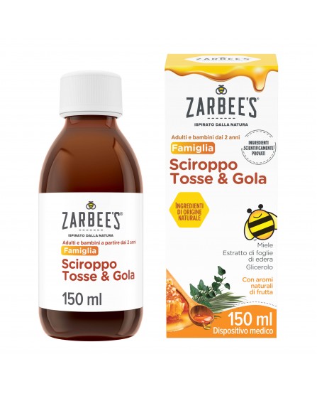 Zarbee's Sciroppo per Tosse Secca, Grassa e Mal di Gola - 150 ml (Naturale)